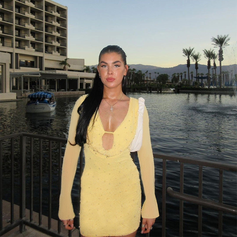 Women Keyhole Ruched Mini Dress LionStyle