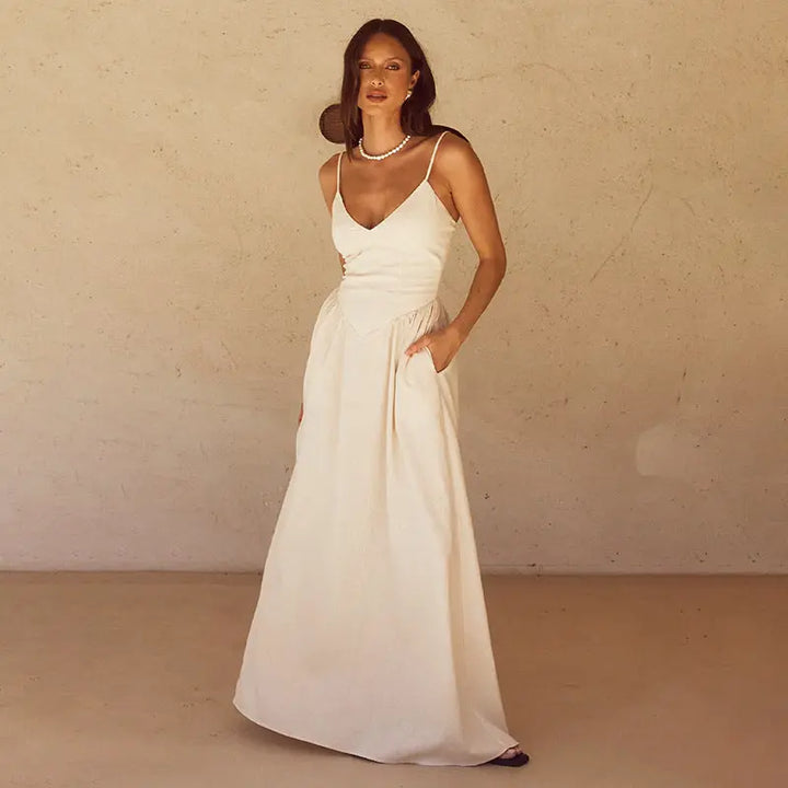 Women Minimalist Flowy Maxi Dress LionStyle Lion Style