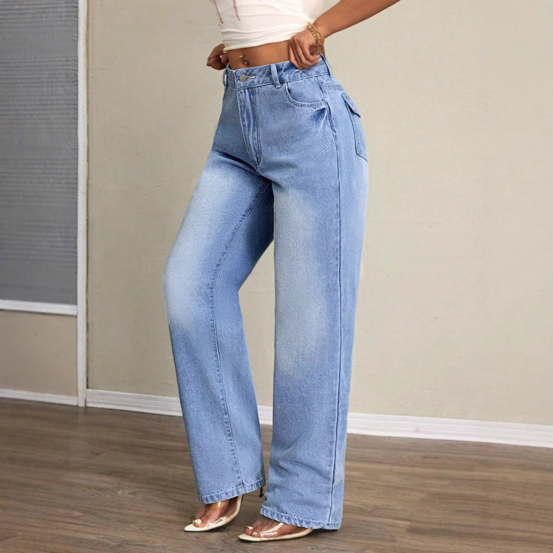 Women Modern Wide Leg Jeans LionStyle