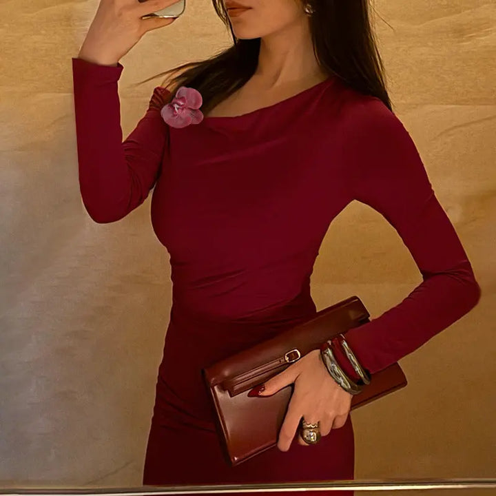 Women One Shoulder Evening Dress LionStyle Lion Style