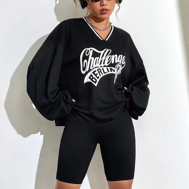 Women Oversized Graphic Sweatshirt LionStyle Lion Style