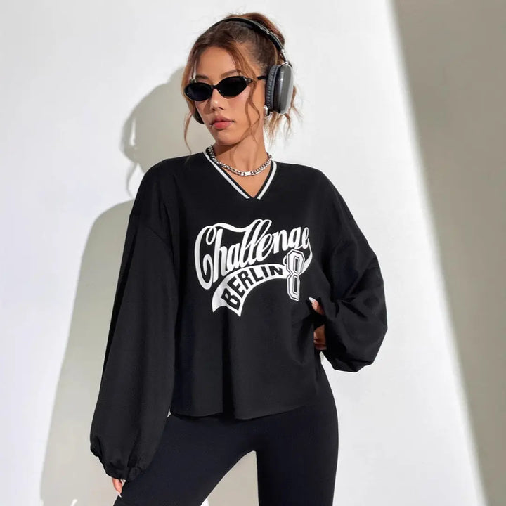 Women Oversized Graphic Sweatshirt LionStyle Lion Style