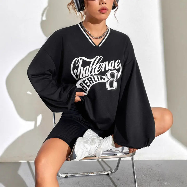 Women Oversized Graphic Sweatshirt LionStyle Lion Style
