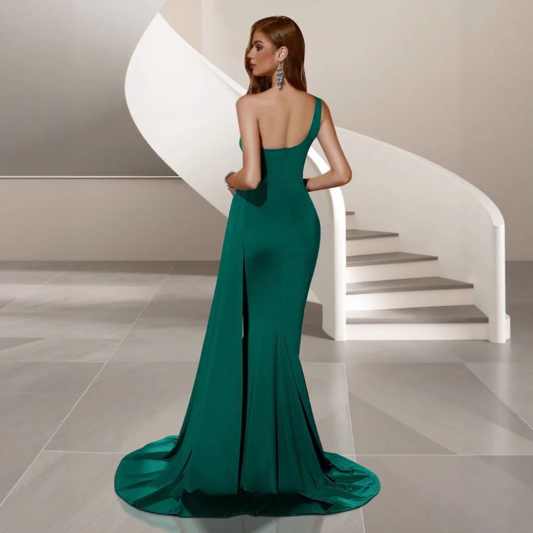 Women Ruched Waist Floor Length Dress LionStyle