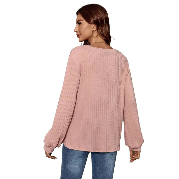 Women Ruffle Pocket Long Sleeve Top LionStyle Lion Style