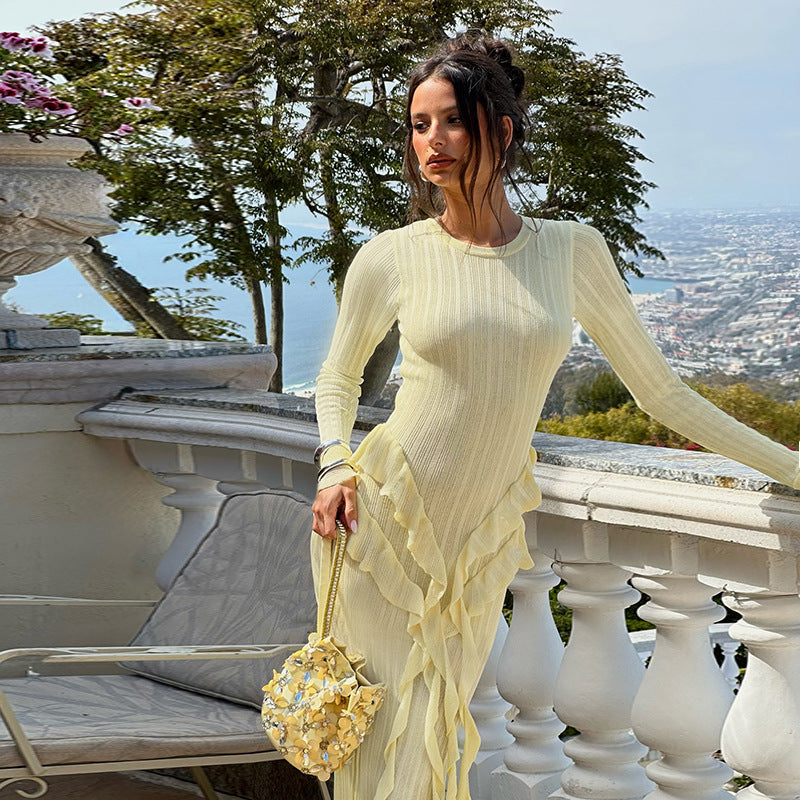 Women Ruffles Maxi Dress LionStyle