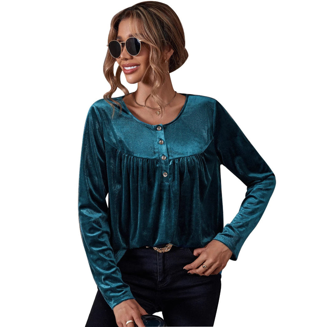 Women Soft Velvet Casual Top LionStyle