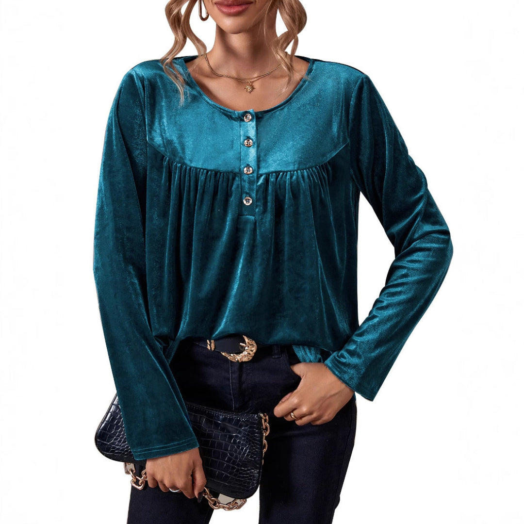 Women Soft Velvet Casual Top LionStyle