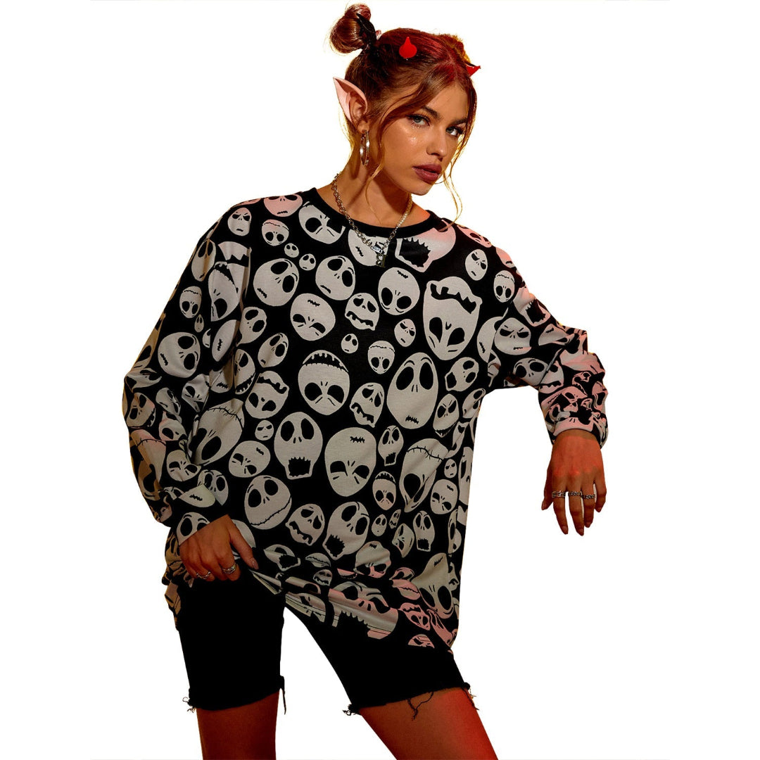 Women Spooky Graphic Sweatshirt LionStyle
