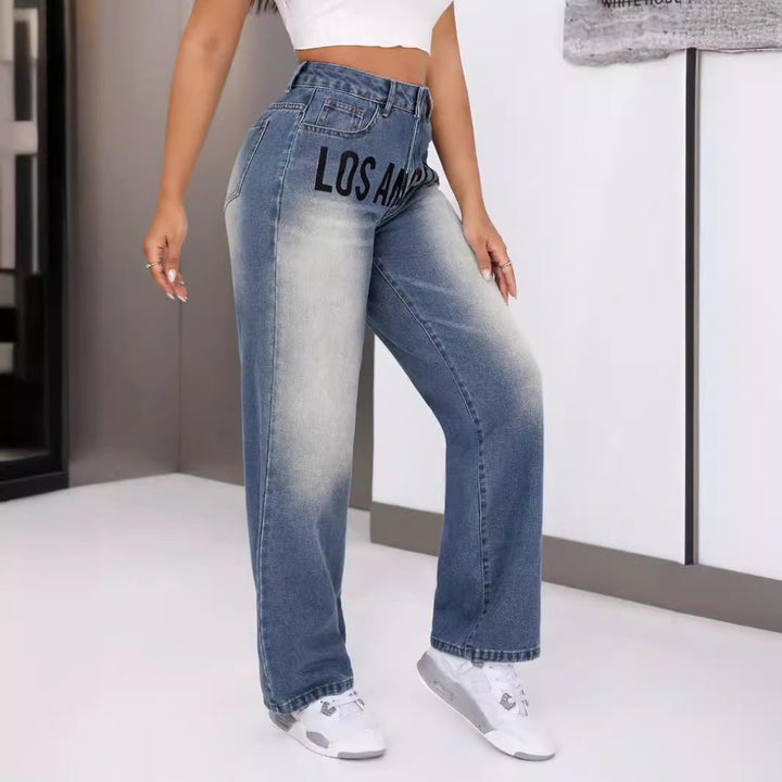 Women Statement LA Wide Leg Jeans LionStyle