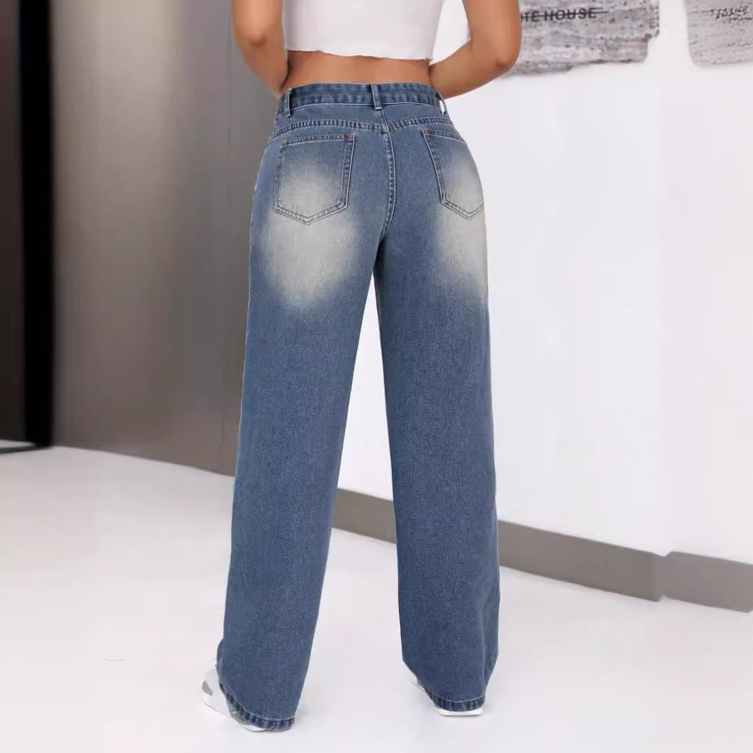 Women Statement LA Wide Leg Jeans LionStyle