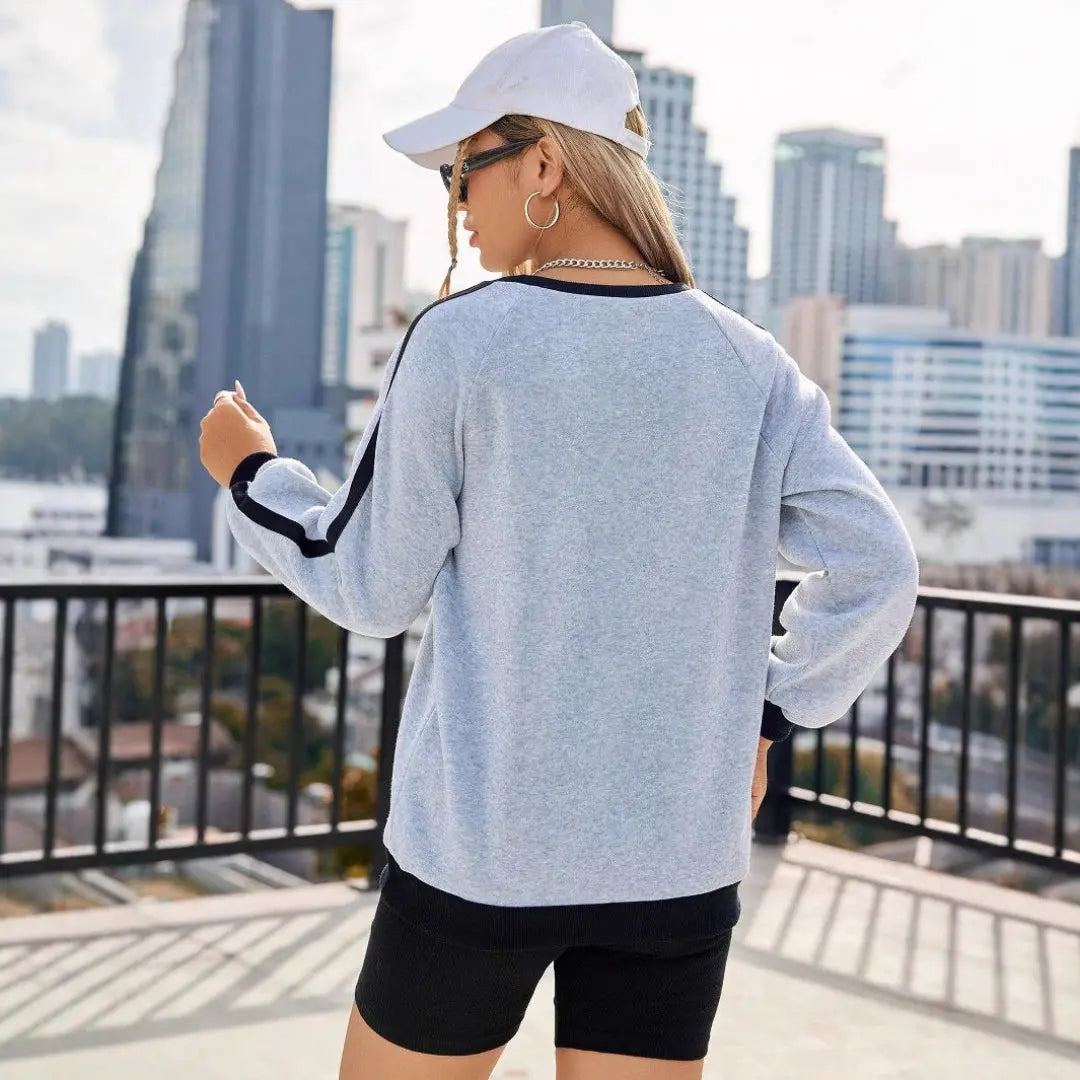 Women Stylish Sport Stripe Sweatshirt LionStyle Lion Sty