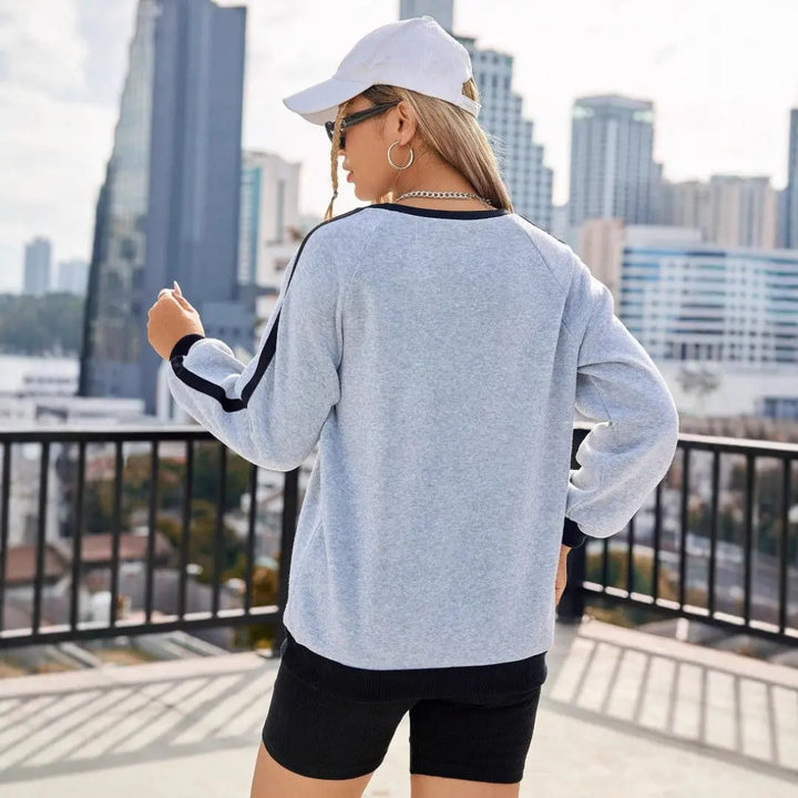Women Stylish Sport Stripe Sweatshirt LionStyle Lion Sty