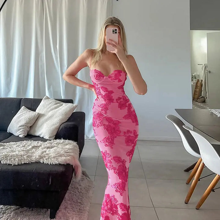 Women Sweetheart Bodycon Maxi Dress LionStyle Lion Style