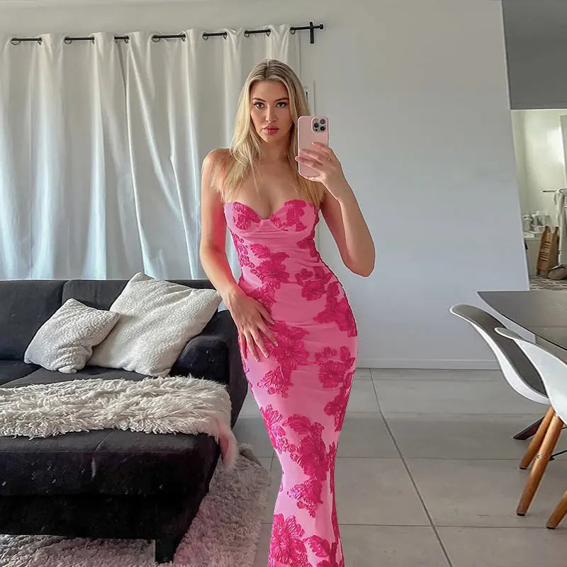 Women Sweetheart Bodycon Maxi Dress LionStyle Lion Style
