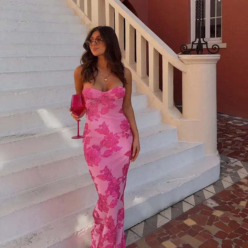 Women Sweetheart Bodycon Maxi Dress LionStyle Lion Style