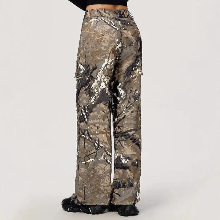 Women Urban Camo Wide Pants LionStyle Lion Style