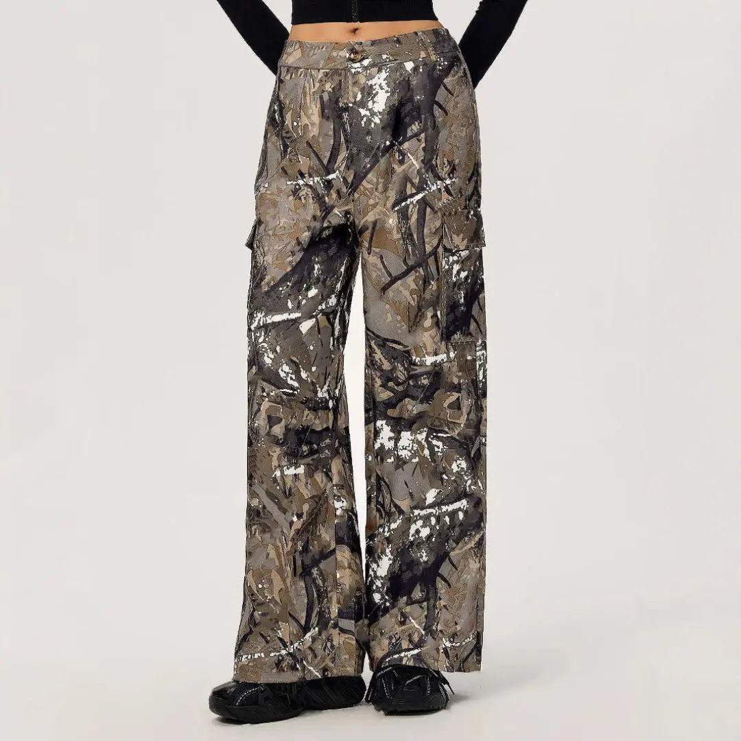 Women Urban Camo Wide Pants LionStyle Lion Style