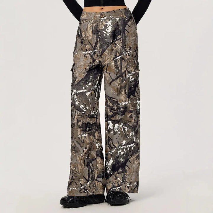 Women Urban Camo Wide Pants LionStyle Lion Style