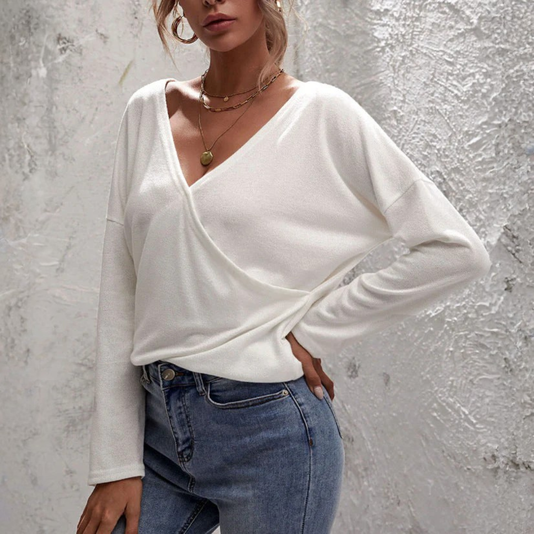 Women V Neck Casual Top LionStyle