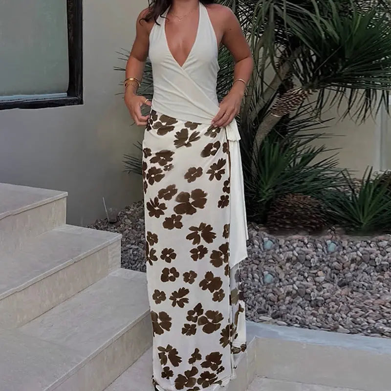 Women Wrap Floral Maxi Dress LionStyle Lion Style