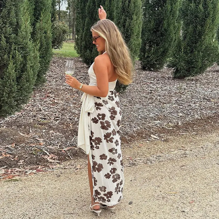 Women Wrap Floral Maxi Dress LionStyle Lion Style