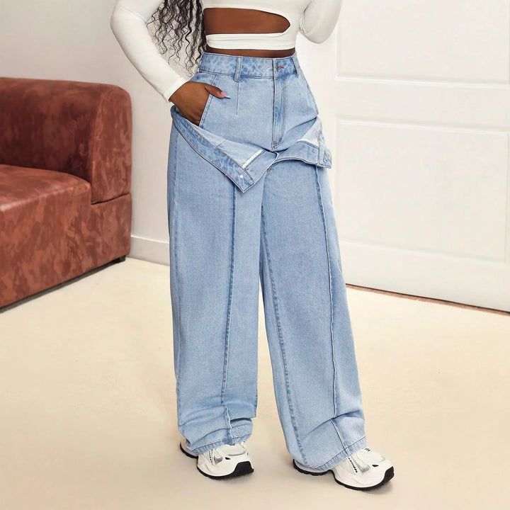 Women Y2K Illusion Waist Denim LionStyle Lion Style