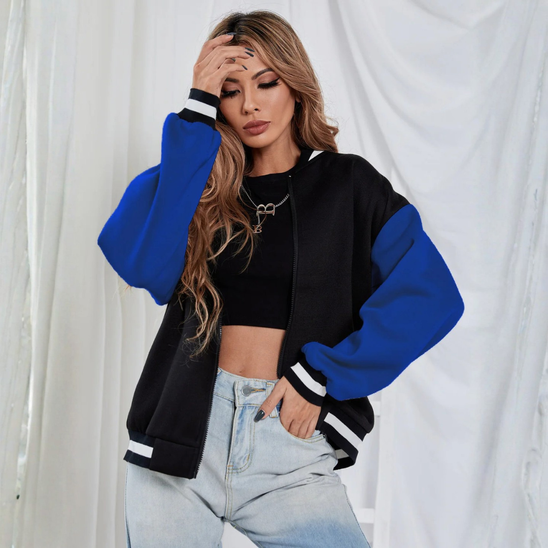 Women Zip Up Varsity Jacket LionStyle