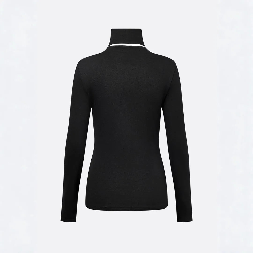 Women’s Contrast Color-Block Turtleneck Top