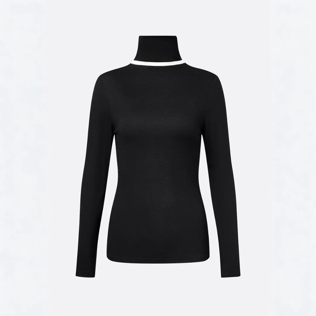 Women’s Contrast Color-Block Turtleneck Top