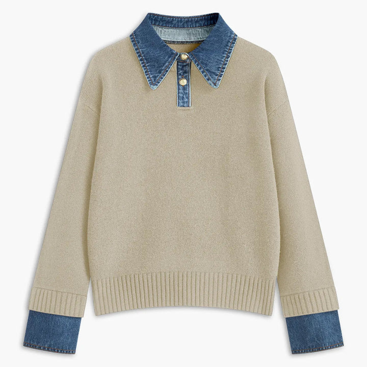 Women’s Denim Collar & Cuff Sweater