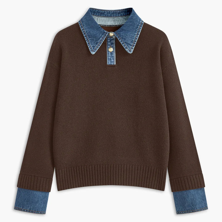 Women’s Denim Collar & Cuff Sweater