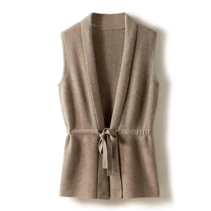 Women's Knitted Tie-Waist Wrap Vest