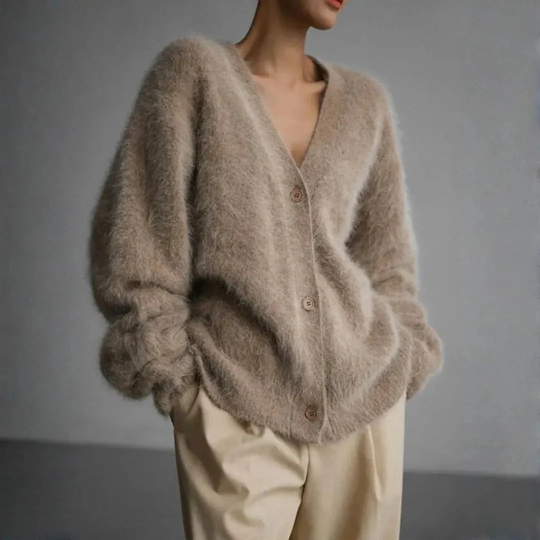 Women’s Oversized Fluffy Knit Cardigan