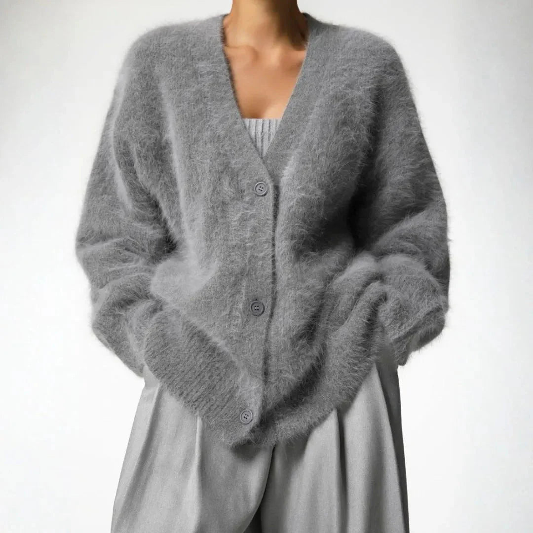Women’s Oversized Fluffy Knit Cardigan