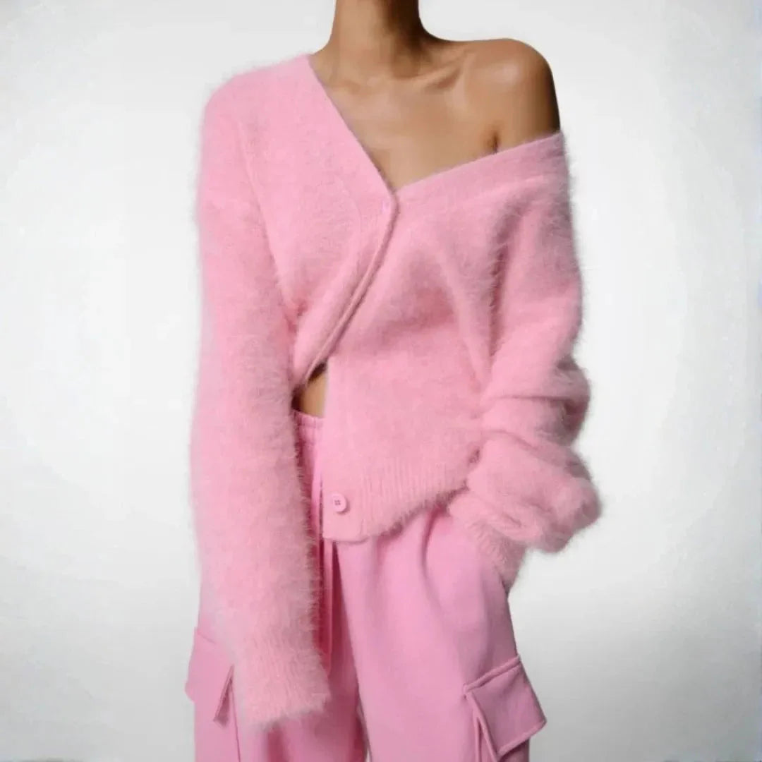 Women’s Oversized Fluffy Knit Cardigan