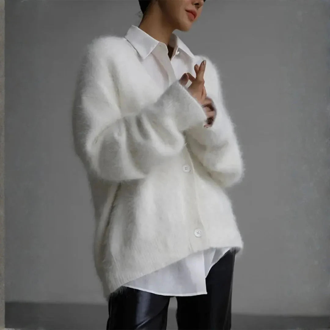Women’s Oversized Fluffy Knit Cardigan