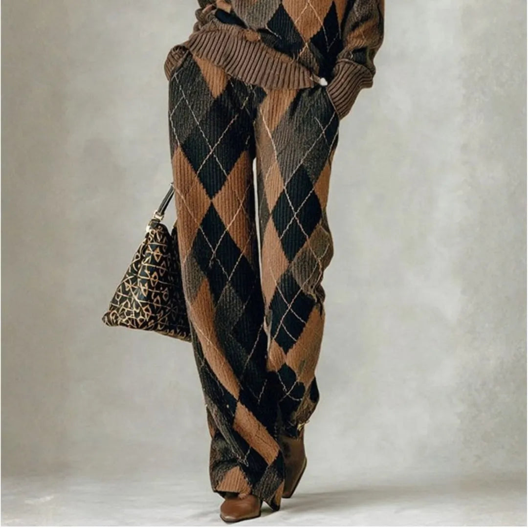 LS | Women’s Plaid Ribbed Knit Pants