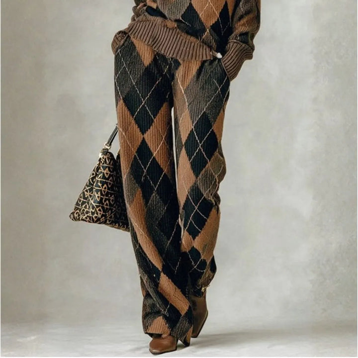 LS | Women’s Plaid Ribbed Knit Pants