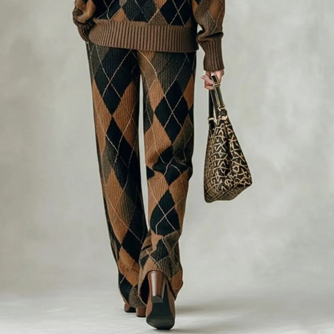 LS | Women’s Plaid Ribbed Knit Pants