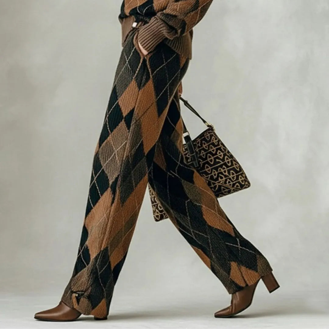 LS | Women’s Plaid Ribbed Knit Pants