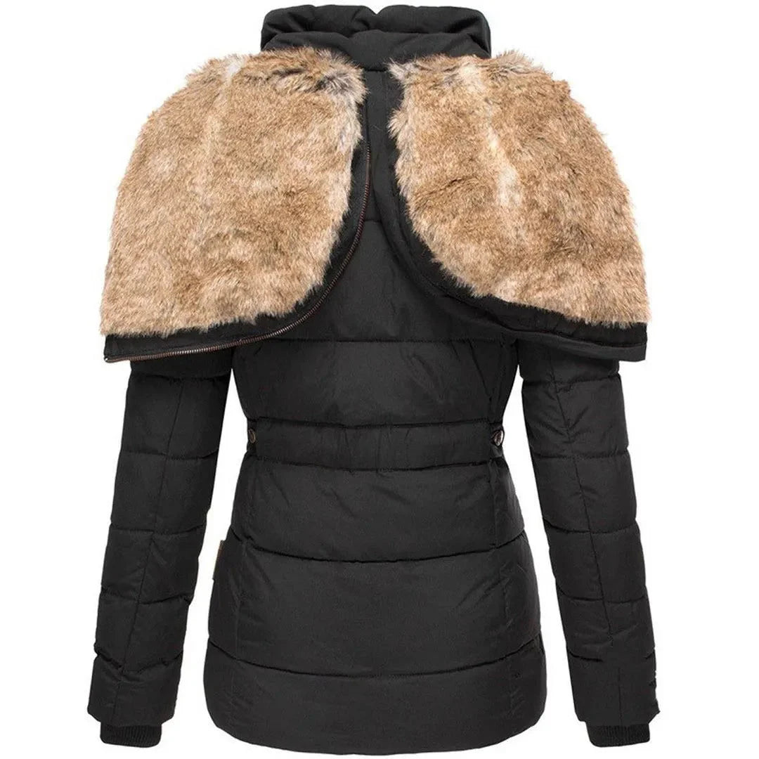 Women’s Plush Faux-Fur Hood Puffer Coat