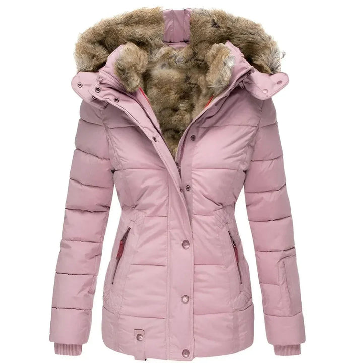 Women’s Plush Faux-Fur Hood Puffer Coat