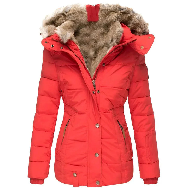 Women’s Plush Faux-Fur Hood Puffer Coat