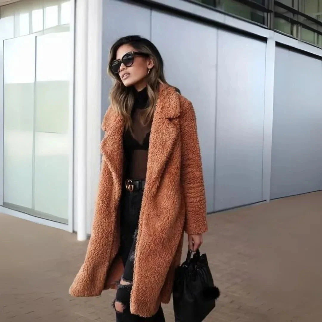 Women's Plush Teddy Long Coat