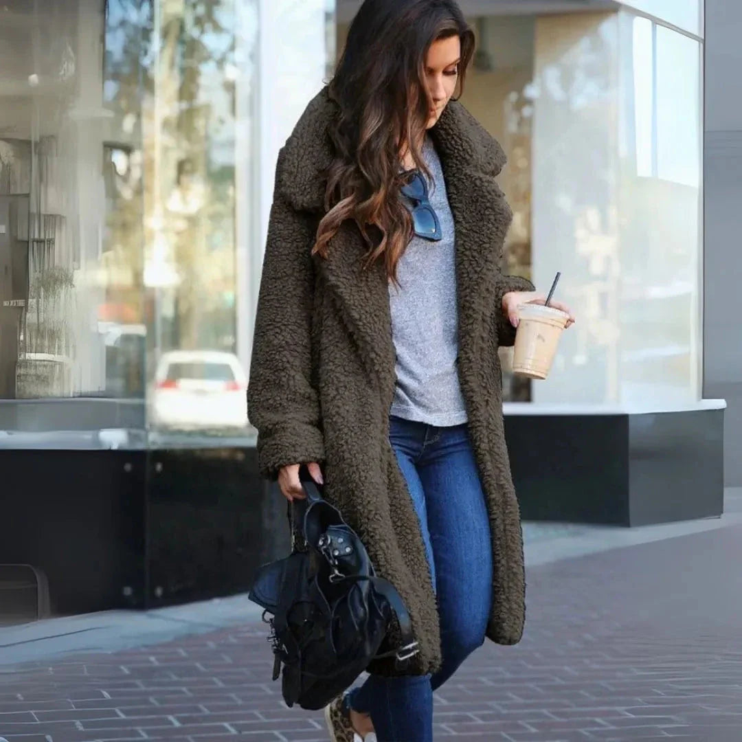 Women's Plush Teddy Long Coat