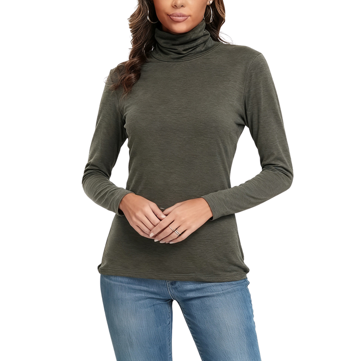 Women’s Slim Fit Long Sleeve Turtleneck Top Lion Style