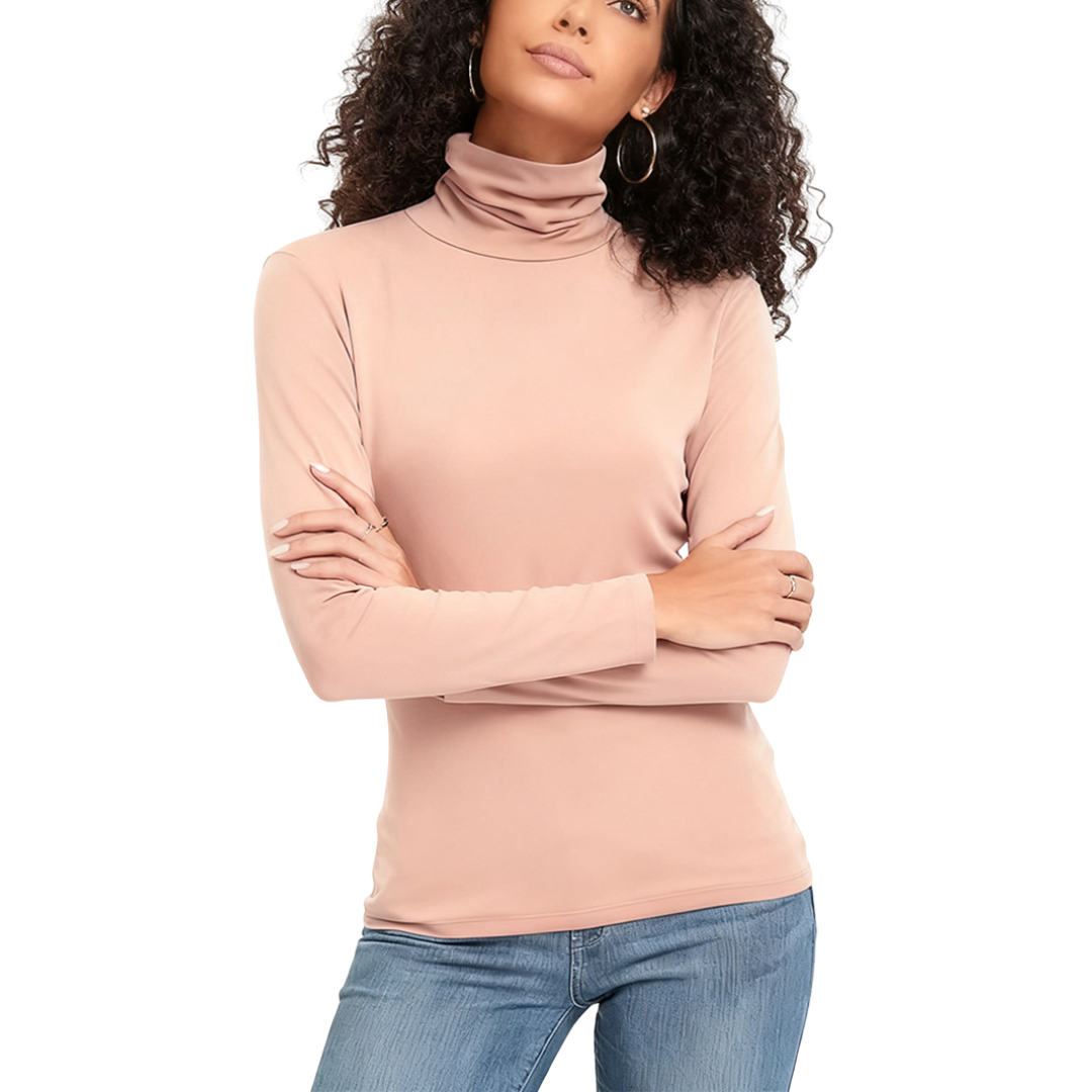 Women’s Slim Fit Long Sleeve Turtleneck Top Lion Style