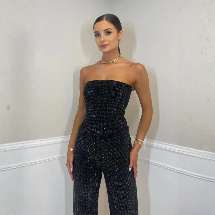 Women's Sparkly Tube and Pants Set