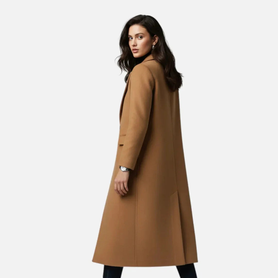 Women’s Tailored Wool-Blend Lapel Overcoat